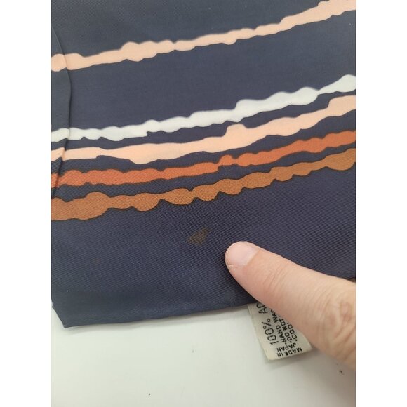 VTG Scarf Acetate Eastman 27" 1970s Geometric Abstract Japan Water Repellent - Picture 5 of 7